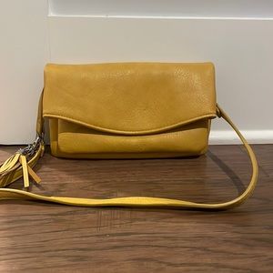 Mustard colored MANGO crossbody purse